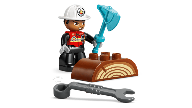 Brandweertruck met slang en brandweerman - 5