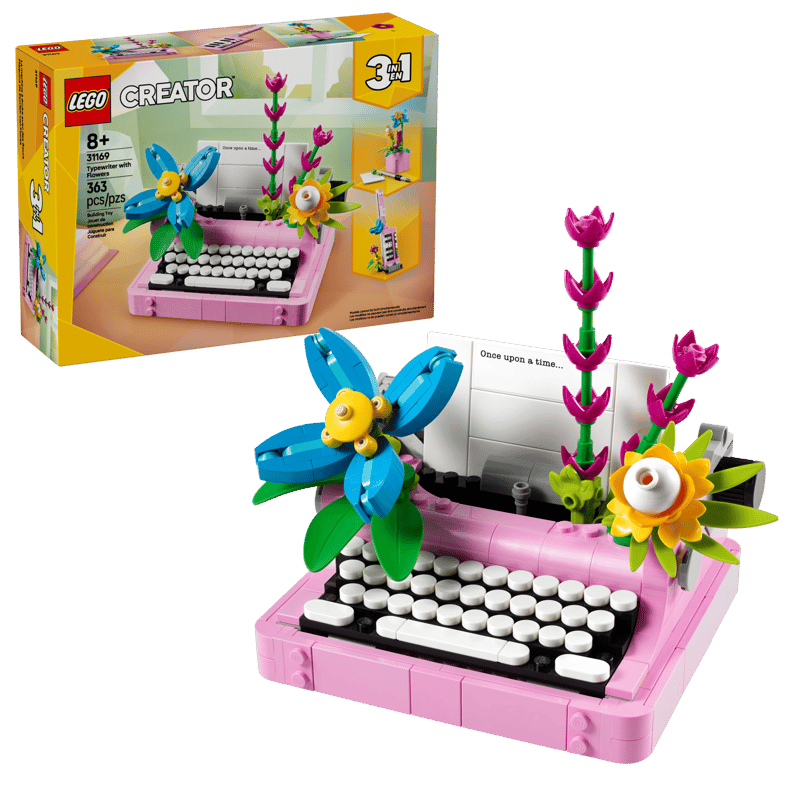 Typemachine met bloemen - 2