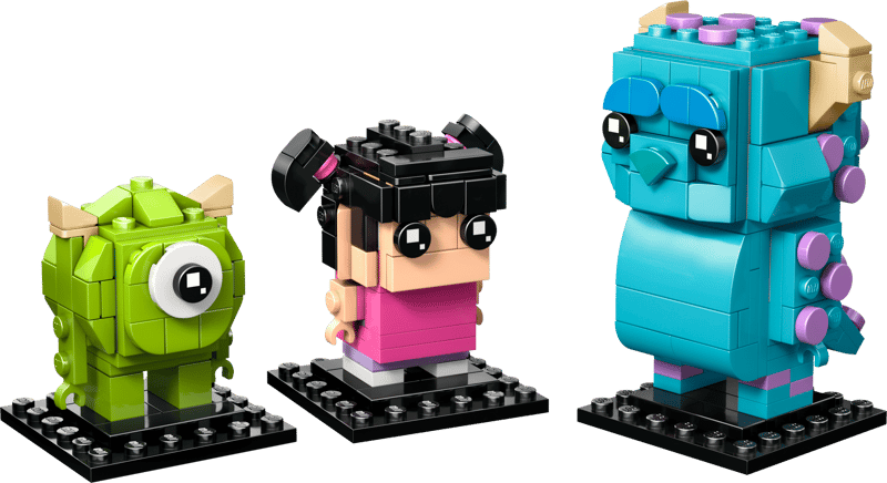 LEGO Figuren van Sulley, Mike en Boe