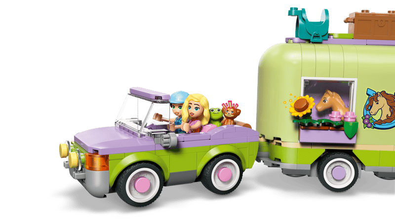 Trailer met paard en veulen - 6