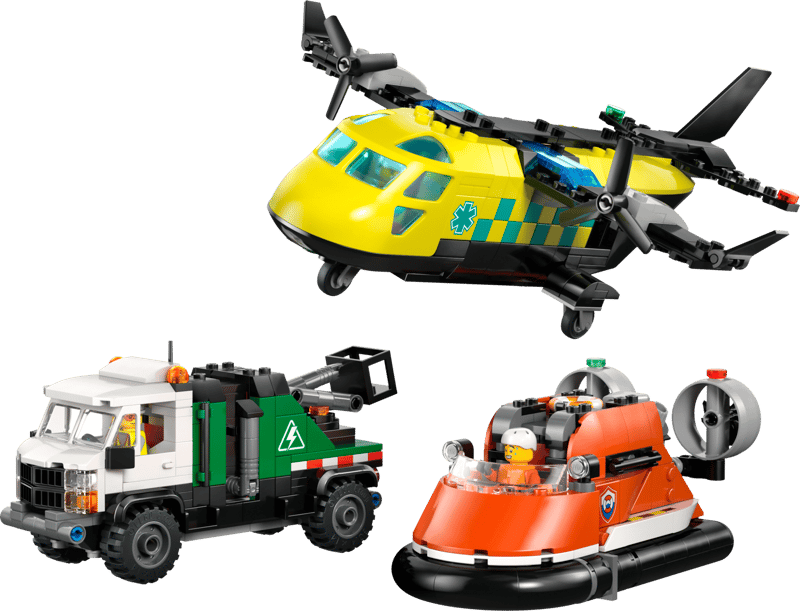 LEGO Vliegtuig, servicewagen en hovercraft remix