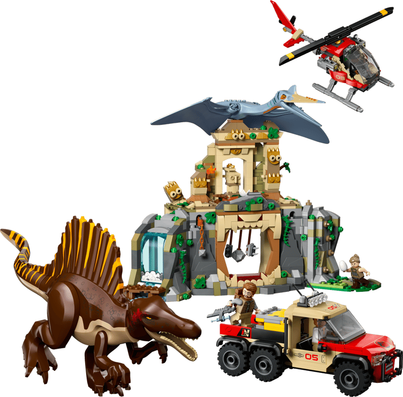 LEGO Spinosaurus en Quetzalcoatlus luchtmissie